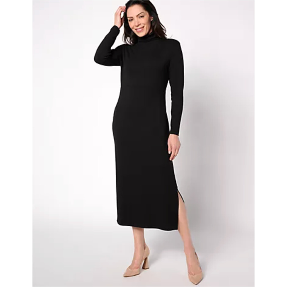 Women with Control - Petite Medium - Finespun Jersey Midi Dress Tummy Control